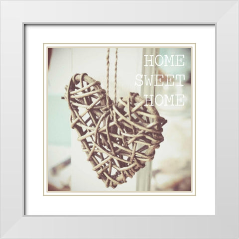 Home Sweet Home White Modern Wood Framed Art Print with Double Matting by Peck, Gail