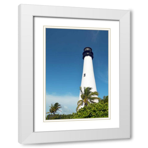 South Lighthouse White Modern Wood Framed Art Print with Double Matting by Peck, Gail
