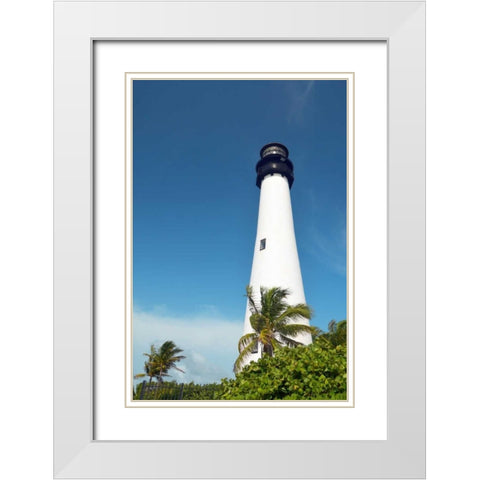 South Lighthouse White Modern Wood Framed Art Print with Double Matting by Peck, Gail