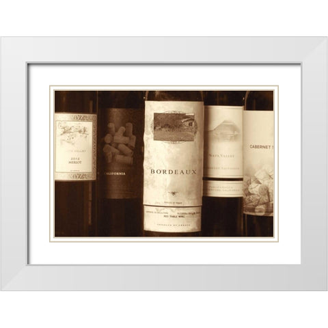 Wine Labels White Modern Wood Framed Art Print with Double Matting by Peck, Gail