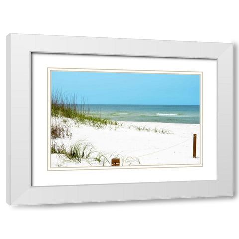 White Sandy Beach II White Modern Wood Framed Art Print with Double Matting by Peck, Gail
