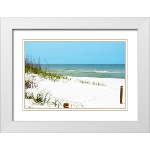 White Sandy Beach II White Modern Wood Framed Art Print with Double Matting by Peck, Gail