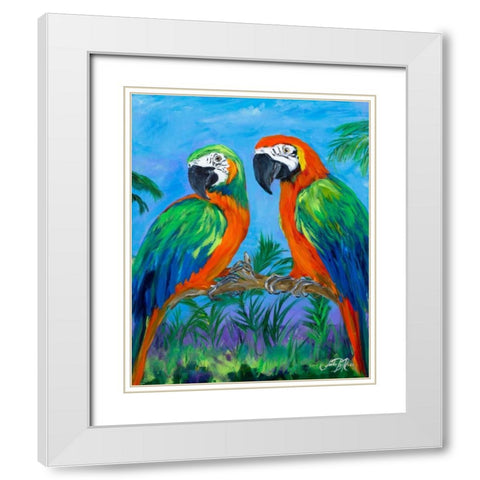 Island Birds I White Modern Wood Framed Art Print with Double Matting by DeRice, Julie