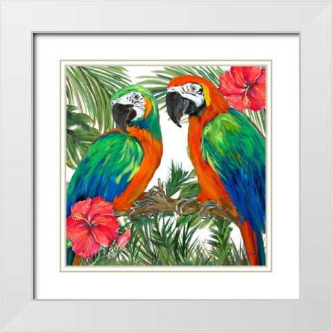 Island Birds White Modern Wood Framed Art Print with Double Matting by DeRice, Julie