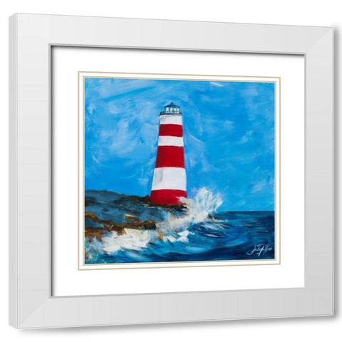 The Lighthouses II White Modern Wood Framed Art Print with Double Matting by DeRice, Julie
