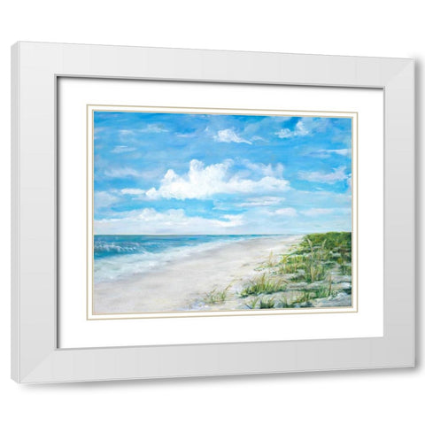 Day At The Beach White Modern Wood Framed Art Print with Double Matting by DeRice, Julie