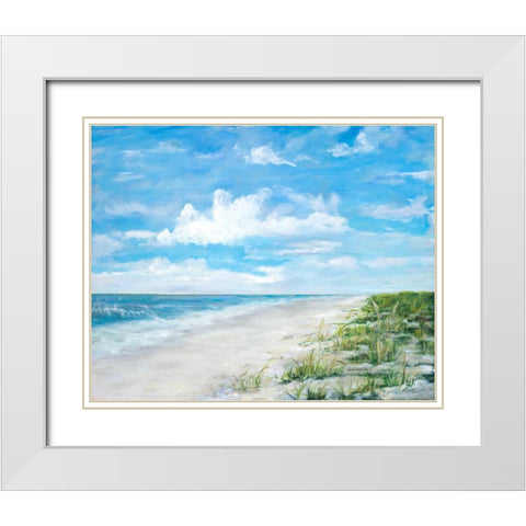 Day At The Beach White Modern Wood Framed Art Print with Double Matting by DeRice, Julie