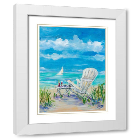 Beach Lounging White Modern Wood Framed Art Print with Double Matting by DeRice, Julie