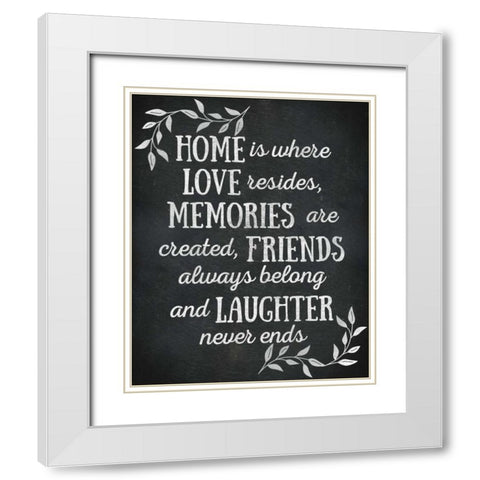 Home Forever I White Modern Wood Framed Art Print with Double Matting by Studio, Sd Graphics