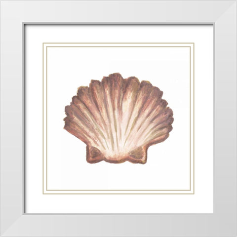 Coastal Icon Coral VI White Modern Wood Framed Art Print with Double Matting by Medley, Elizabeth