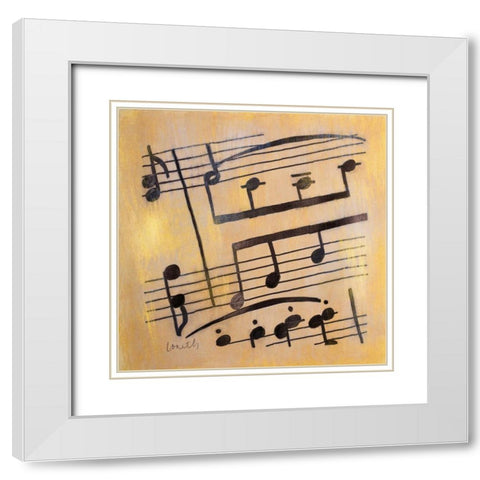 A Tempo I White Modern Wood Framed Art Print with Double Matting by Loreth, Lanie