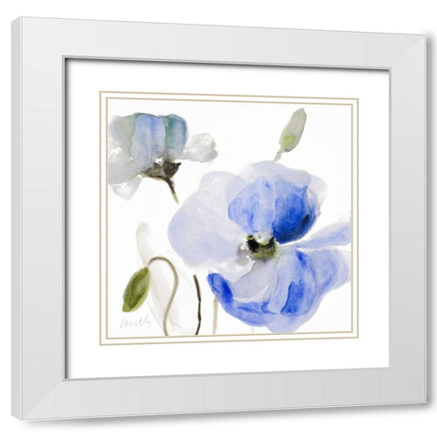 All Poppies I White Modern Wood Framed Art Print with Double Matting by Loreth, Lanie