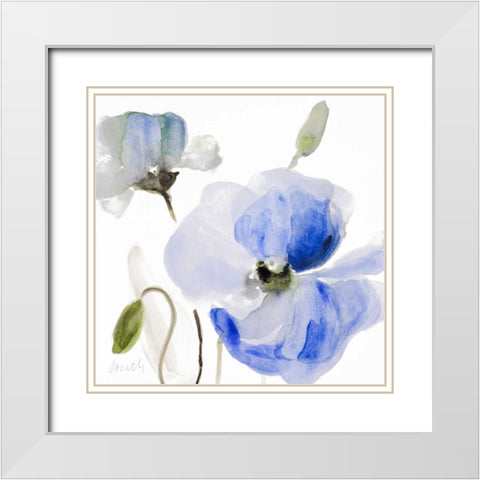 All Poppies I White Modern Wood Framed Art Print with Double Matting by Loreth, Lanie