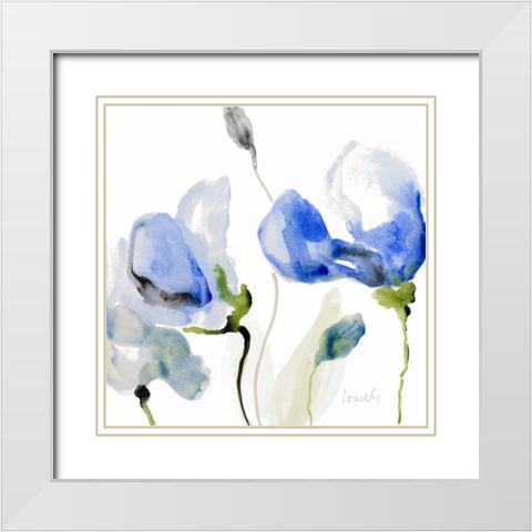 All Poppies II White Modern Wood Framed Art Print with Double Matting by Loreth, Lanie