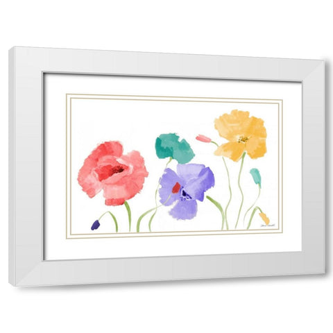 Colorful Blossom Beguile White Modern Wood Framed Art Print with Double Matting by Loreth, Lanie