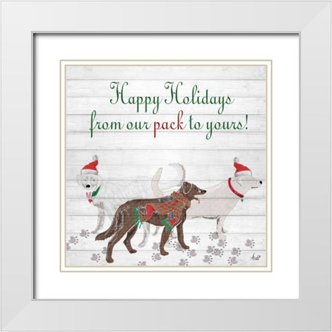 Wood Holiday Pack I White Modern Wood Framed Art Print with Double Matting by Metz, Andi