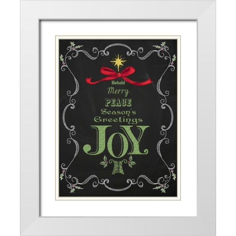 Noel Chalk Art VI White Modern Wood Framed Art Print with Double Matting by Metz, Andi