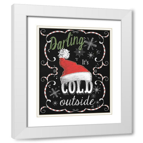 Snow Chalk Art I White Modern Wood Framed Art Print with Double Matting by Metz, Andi