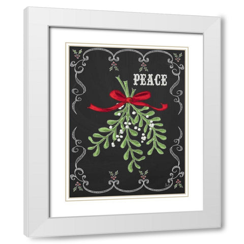 Noel Chalk Art IV White Modern Wood Framed Art Print with Double Matting by Metz, Andi