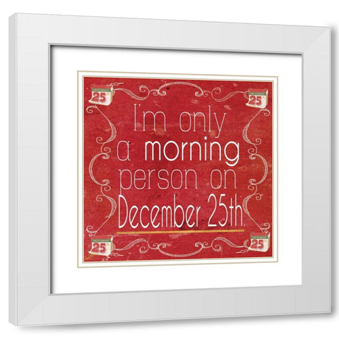 Red Hot Christmas IV White Modern Wood Framed Art Print with Double Matting by Metz, Andi