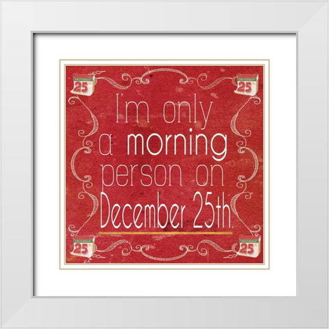 Red Hot Christmas IV White Modern Wood Framed Art Print with Double Matting by Metz, Andi