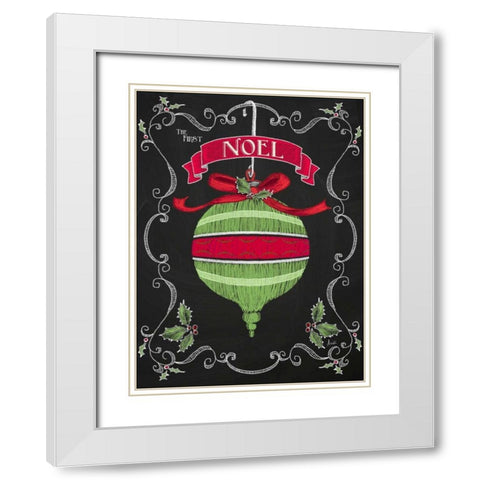 Noel Chalk Art II White Modern Wood Framed Art Print with Double Matting by Metz, Andi