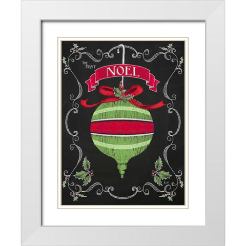 Noel Chalk Art II White Modern Wood Framed Art Print with Double Matting by Metz, Andi