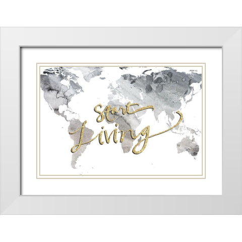 Start Living White Modern Wood Framed Art Print with Double Matting by SD Graphics Studio