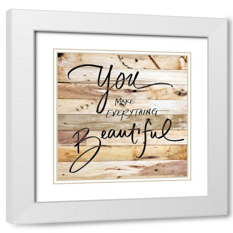 Inspiration on Wood White Modern Wood Framed Art Print with Double Matting by SD Graphics Studio