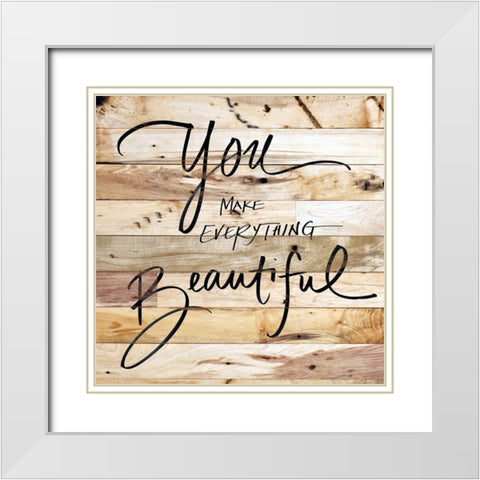 Inspiration on Wood White Modern Wood Framed Art Print with Double Matting by SD Graphics Studio