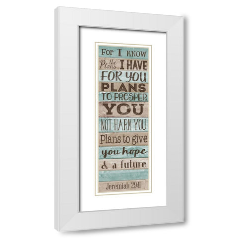 Plans to GIve you Hope White Modern Wood Framed Art Print with Double Matting by SD Graphics Studio