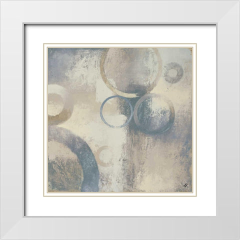 Muted Cobalt I White Modern Wood Framed Art Print with Double Matting by Marcon, Michael
