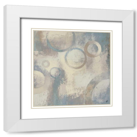 Muted Cobalt II White Modern Wood Framed Art Print with Double Matting by Marcon, Michael