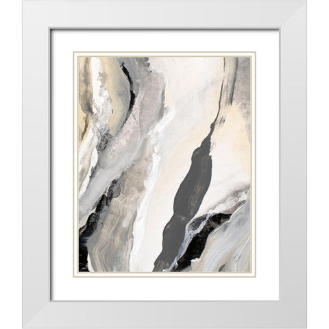 Crystalline Set III White Modern Wood Framed Art Print with Double Matting by Loreth, Lanie