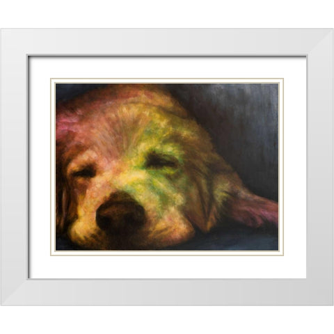 Dog Day Afternoon White Modern Wood Framed Art Print with Double Matting by Johnson, Walt