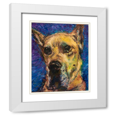 Happy Companion II White Modern Wood Framed Art Print with Double Matting by Johnson, Walt