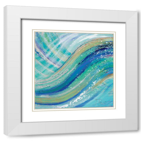 Mar Azul II White Modern Wood Framed Art Print with Double Matting by Pinto, Patricia