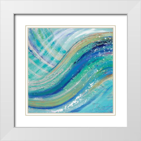 Mar Azul II White Modern Wood Framed Art Print with Double Matting by Pinto, Patricia