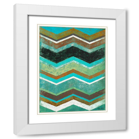 Vintage Chevron I White Modern Wood Framed Art Print with Double Matting by Marcon, Michael