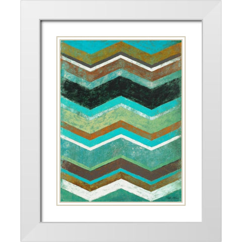 Vintage Chevron I White Modern Wood Framed Art Print with Double Matting by Marcon, Michael