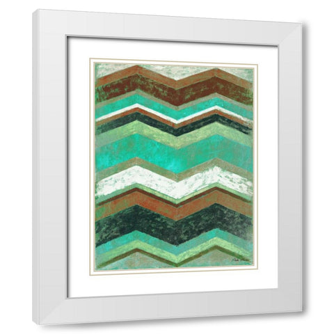 Vintage Chevron II White Modern Wood Framed Art Print with Double Matting by Marcon, Michael
