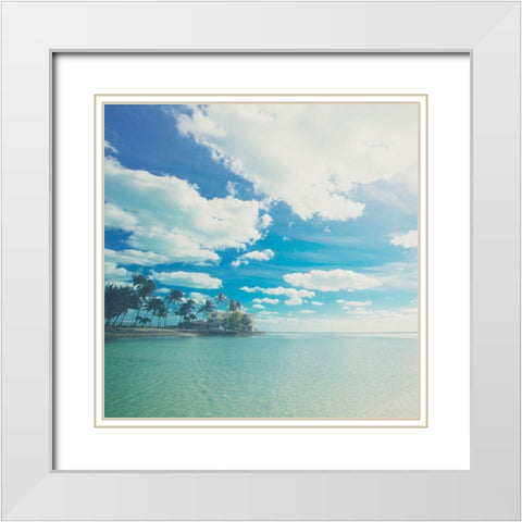 Paradise Awaits You White Modern Wood Framed Art Print with Double Matting by Bryant, Susan