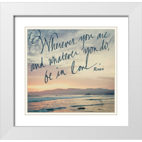 Be in Love White Modern Wood Framed Art Print with Double Matting by Bryant, Susan