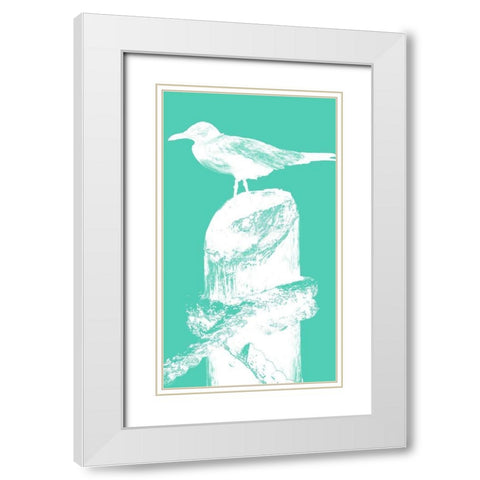 Perching Seabird II White Modern Wood Framed Art Print with Double Matting by Bryant, Susan