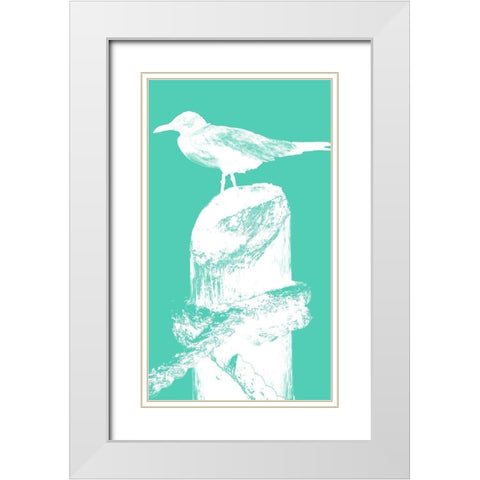 Perching Seabird II White Modern Wood Framed Art Print with Double Matting by Bryant, Susan