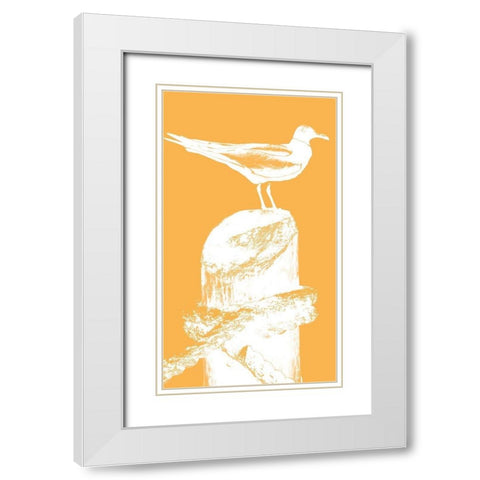 Perching Seabird III White Modern Wood Framed Art Print with Double Matting by Bryant, Susan