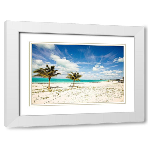 Palms and Kites White Modern Wood Framed Art Print with Double Matting by Bryant, Susan