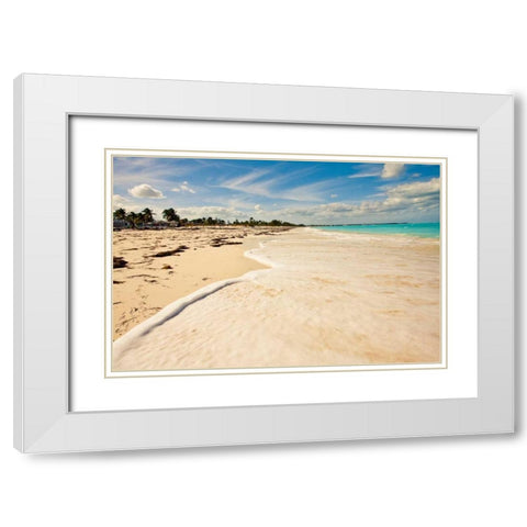 Walking At High Tide White Modern Wood Framed Art Print with Double Matting by Bryant, Susan