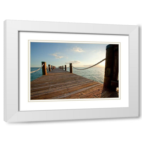 On The Water I White Modern Wood Framed Art Print with Double Matting by Bryant, Susan