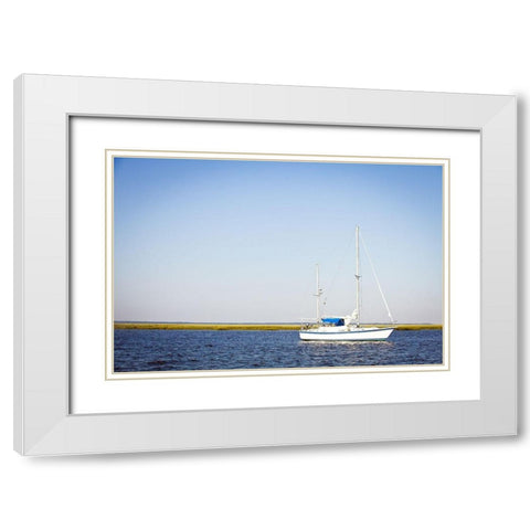 Resting Sails White Modern Wood Framed Art Print with Double Matting by Bryant, Susan